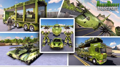 US Army Tank Robot Cargo Plane - Gameplay image of android game