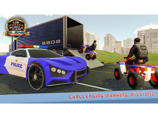 Police Muscle Car Cargo Plane - عکس بازی موبایلی اندروید