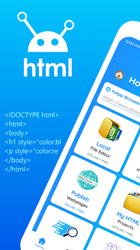 HTML Editor - HTML, CSS & JS - عکس برنامه موبایلی اندروید