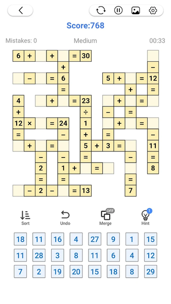 Cross Number - Math Puzzle - Gameplay image of android game