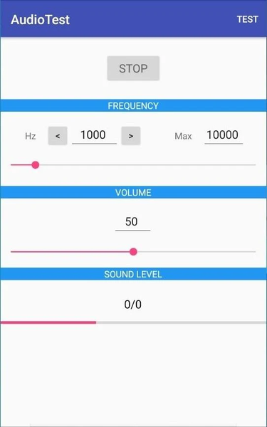 Audio Test - عکس برنامه موبایلی اندروید