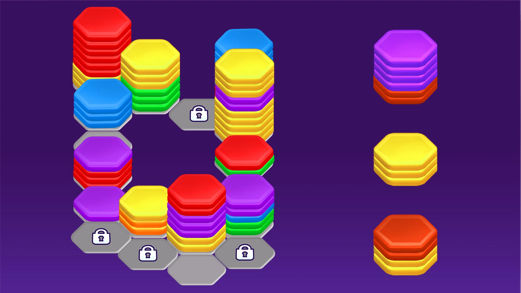 Hexa Sorting Puzzle - Gameplay image of android game