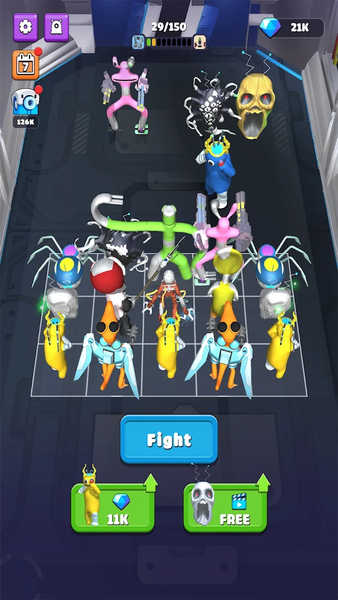Merge Rainbow Friend 100 Doors - Gameplay image of android game