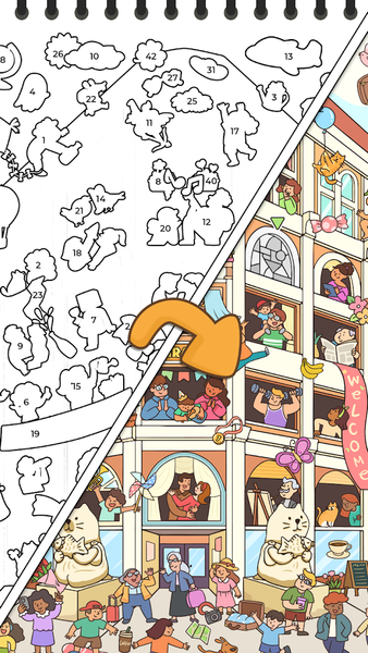 Sticker Book: Coloring Puzzle - Gameplay image of android game