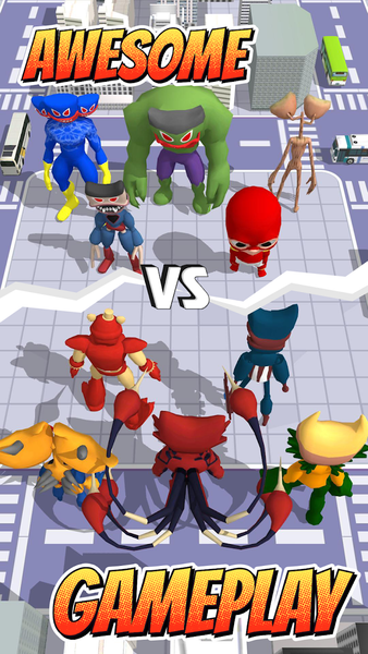 Monster Head Merge Battle - Gameplay image of android game