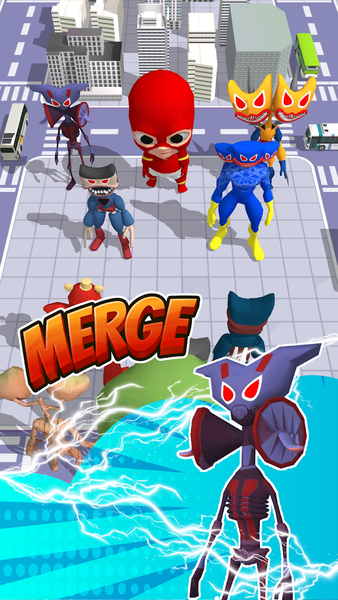 Monster Head Merge Battle - Gameplay image of android game