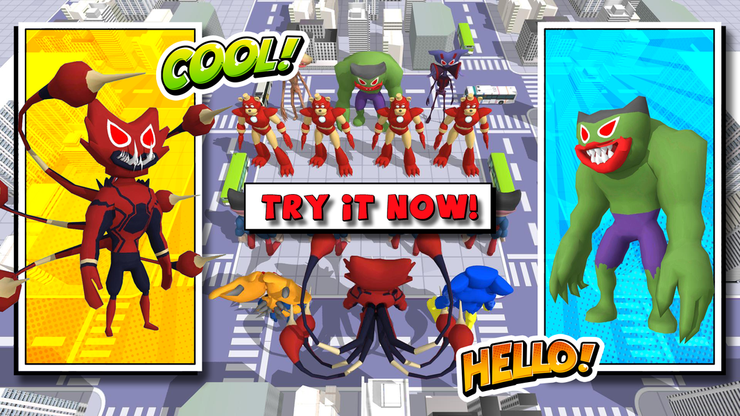 Monster Head Merge Battle - Gameplay image of android game
