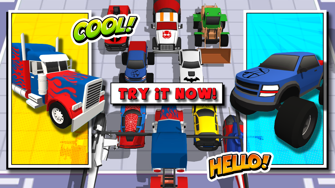 Superhero Car Merge Battle - Gameplay image of android game