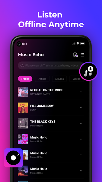 Music Echo-Offline Music - عکس برنامه موبایلی اندروید