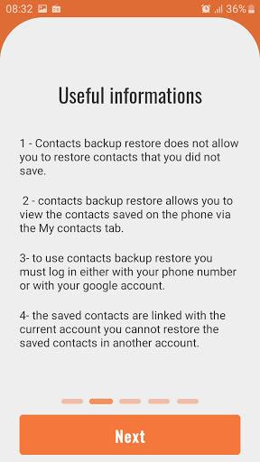 Contacts Backup Restore - Image screenshot of android app