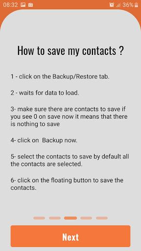 Contacts Backup Restore - Image screenshot of android app