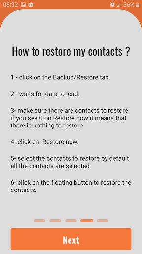 Contacts Backup Restore - Image screenshot of android app