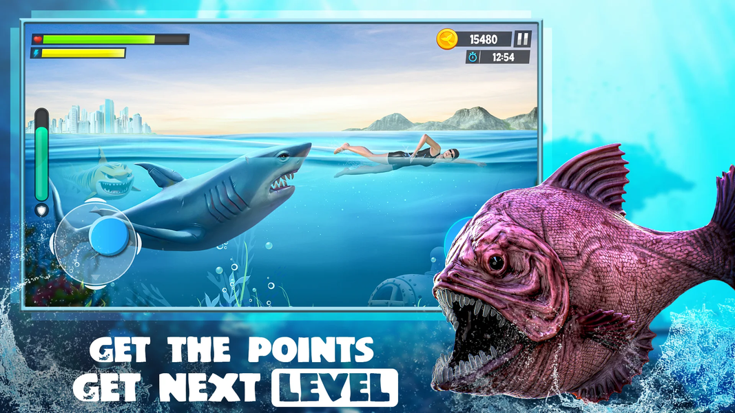 Shark Attack: Hungry Fish Game - عکس بازی موبایلی اندروید