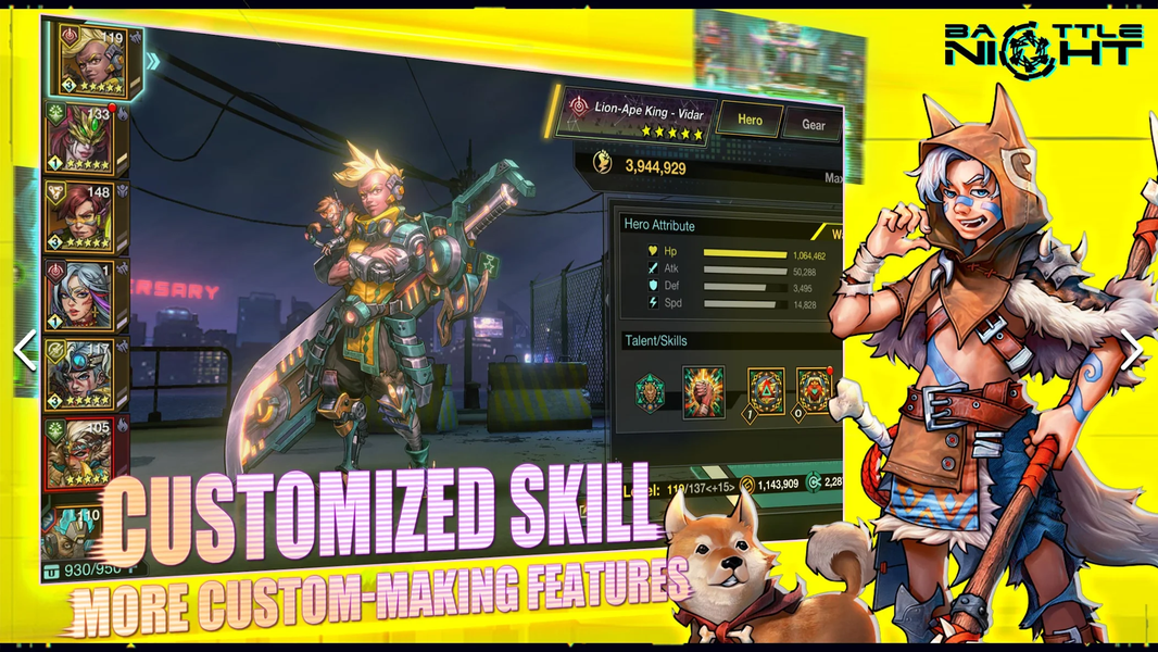 Battle Night: Cyberpunk RPG - Gameplay image of android game