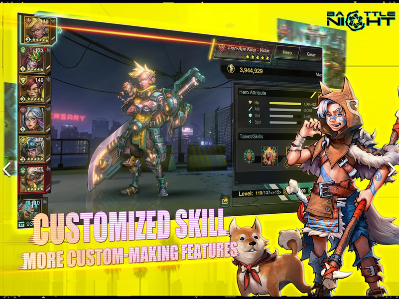 Battle Night: Cyberpunk RPG - Gameplay image of android game