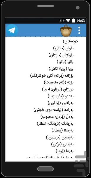 fehreste namhaye irani - Image screenshot of android app
