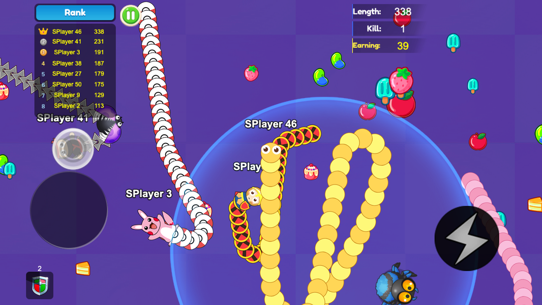 Snake Game - Fun Battle Games - Gameplay image of android game