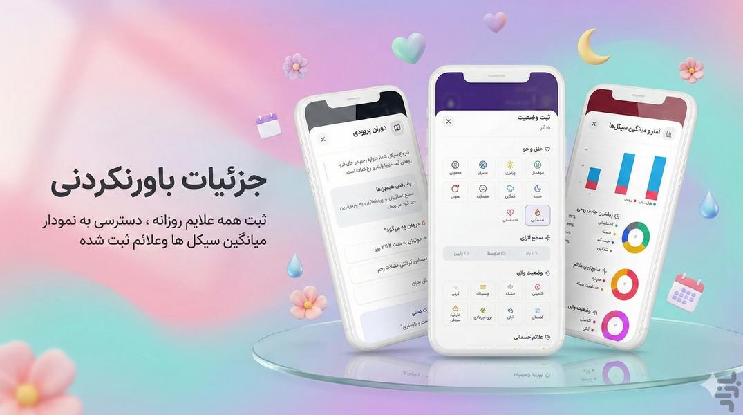 ماه بانو - تقویم قاعدگی هوشمند زنان - Image screenshot of android app