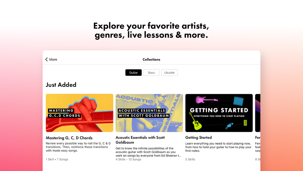 Fender Play: Music Lessons - عکس برنامه موبایلی اندروید