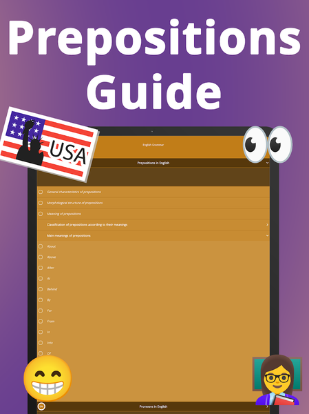 English Grammar: Prepositions - عکس برنامه موبایلی اندروید