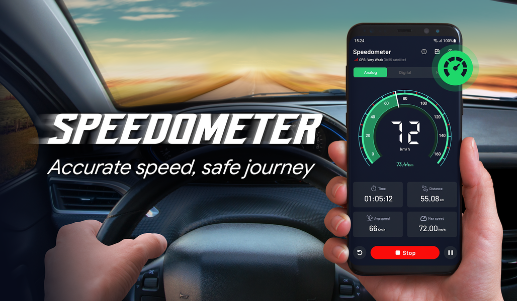 GPS Speedometer - عکس برنامه موبایلی اندروید