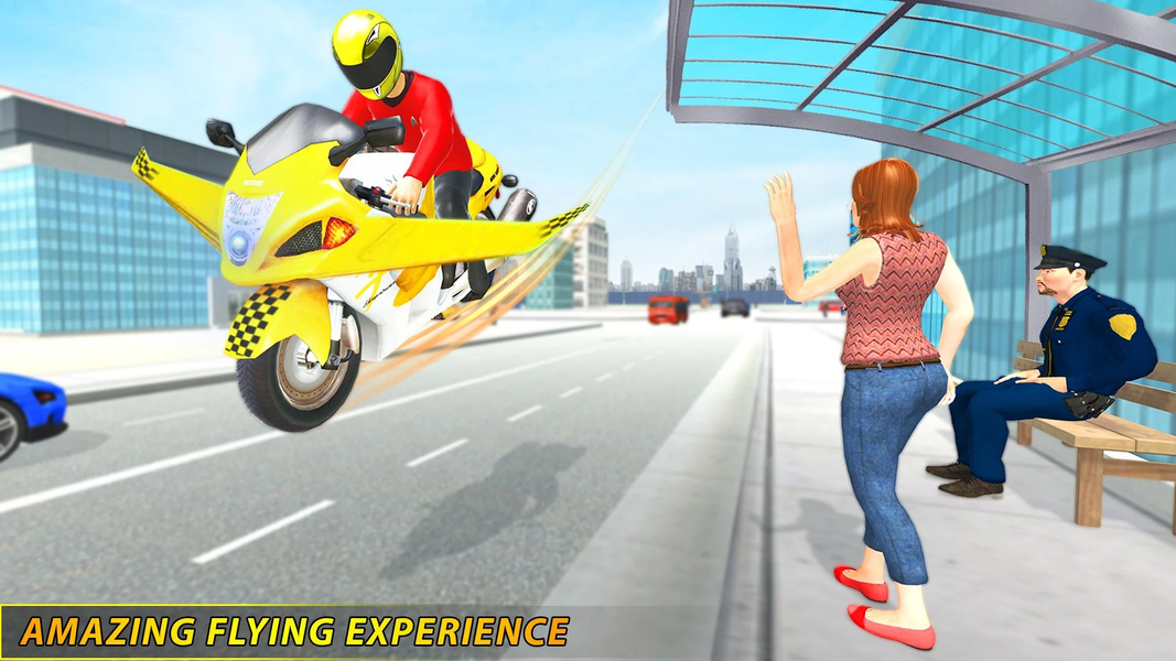 Futuristic Flying Bike Taxi Si - Image screenshot of android app