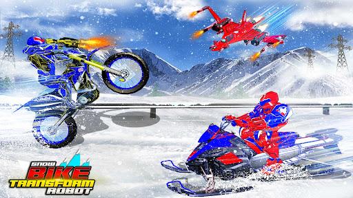 Snow Bike Transform Robot Game - Image screenshot of android app
