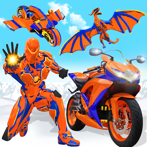 Snow Bike Transform Robot Game - Image screenshot of android app