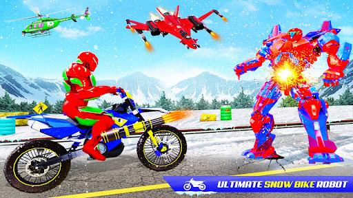 Snow Bike Transform Robot Game - Image screenshot of android app