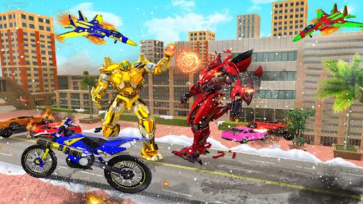 Snow Bike Transform Robot Game - Image screenshot of android app