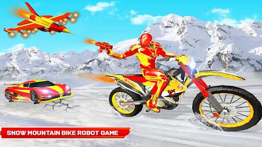 Snow Bike Transform Robot Game - Image screenshot of android app