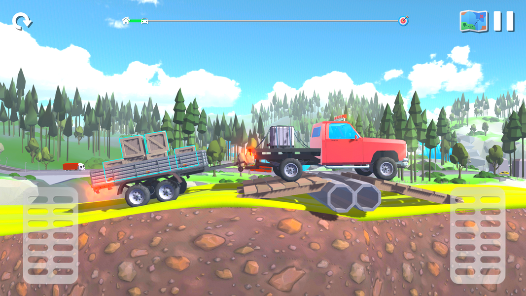 Trucks Transit: Ride the hills - Gameplay image of android game