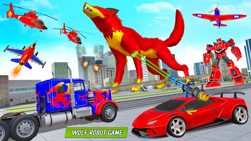 Wolf Robot Car Transform Game - Image screenshot of android app