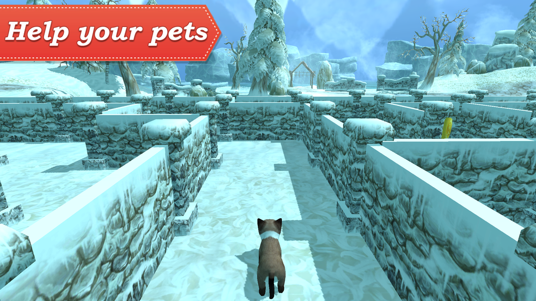 3D Pets in the maze - عکس بازی موبایلی اندروید