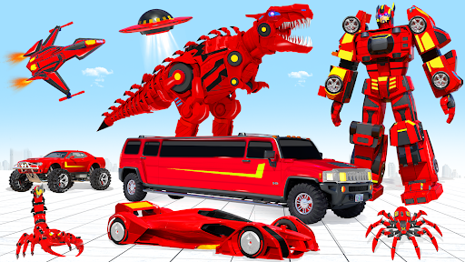 Limo Car Dino Robot Car Game - Image screenshot of android app