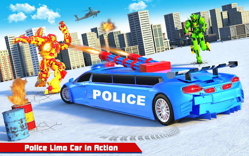 Limo Car Dino Robot Car Game - Gameplay image of android game