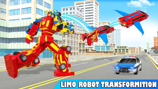 Limo Car Dino Robot Car Game - Gameplay image of android game