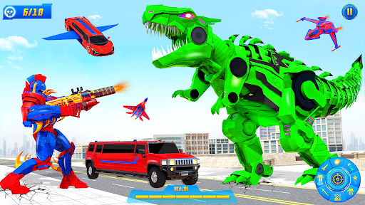 Limo Car Dino Robot Car Game - Gameplay image of android game