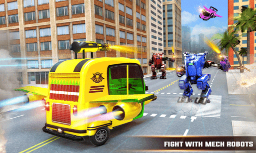 Flying Tuk Tuk Robot Auto Rickshaw Driving Games - عکس بازی موبایلی اندروید