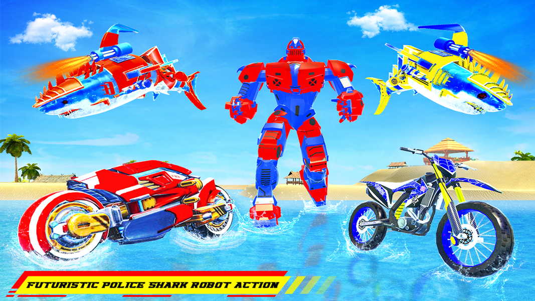 Shark Robot Transform Bike War - عکس برنامه موبایلی اندروید