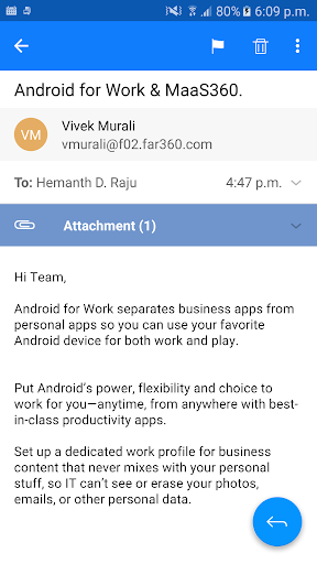 IBM MaaS۳۶۰ Mail - عکس برنامه موبایلی اندروید