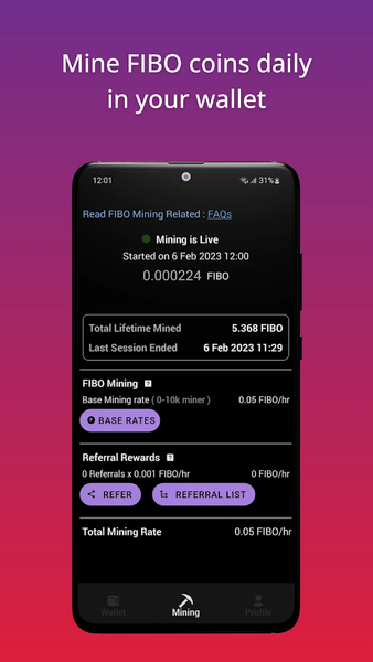 Fibonacci Wallet - Image screenshot of android app