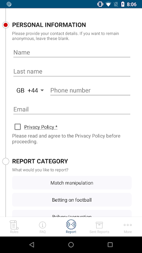 FIFA Integrity - Image screenshot of android app