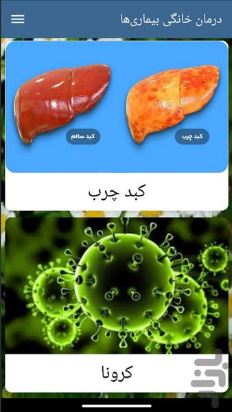 درمان خانگی بیماریها - Image screenshot of android app