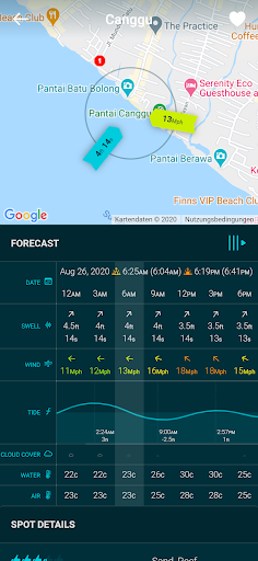 Spotadvisor Surf Forecast - عکس برنامه موبایلی اندروید