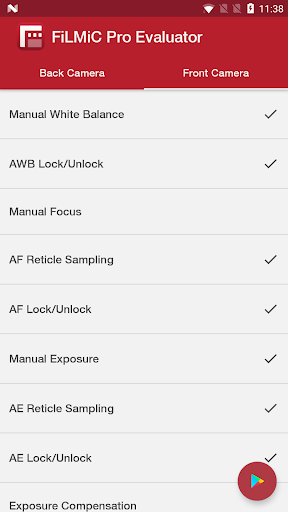 Filmic Pro Evaluator - Image screenshot of android app