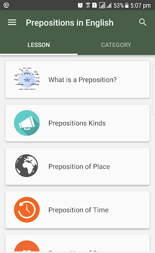English Grammar- Preposition - عکس برنامه موبایلی اندروید