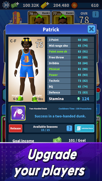 Idle Basketball Manager 2025 - Gameplay image of android game