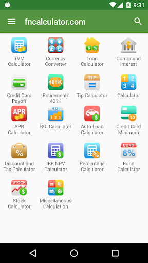 Financial Calculators - Image screenshot of android app