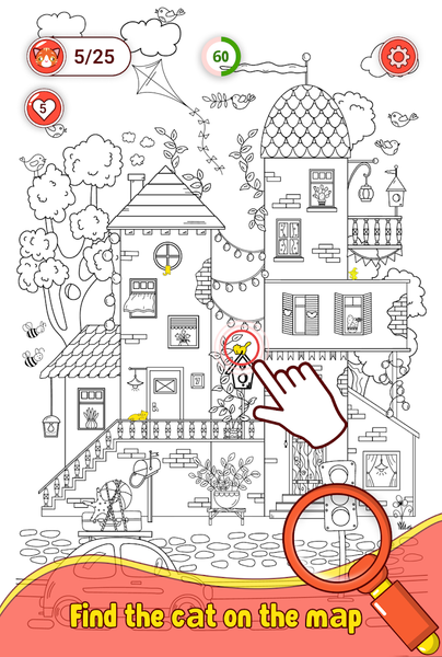 Find Out Hidden Cat - Spot It! - Image screenshot of android app